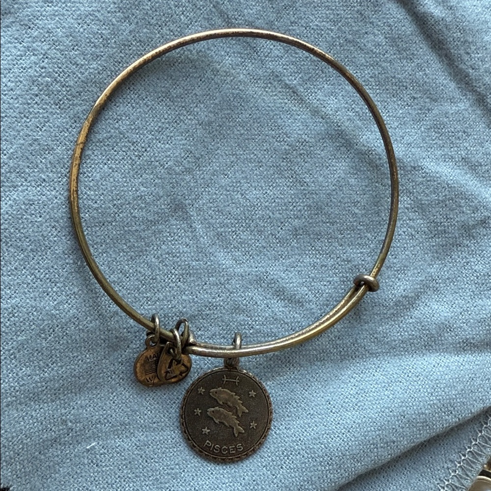 Alex and Ani Gold Pisces Charm Bangle Bracelet